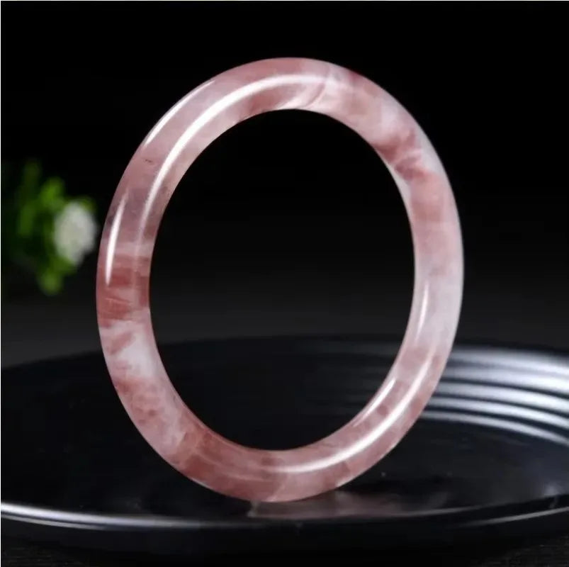 Natural Hand Carved Thin Round Jade Bracelet For Women