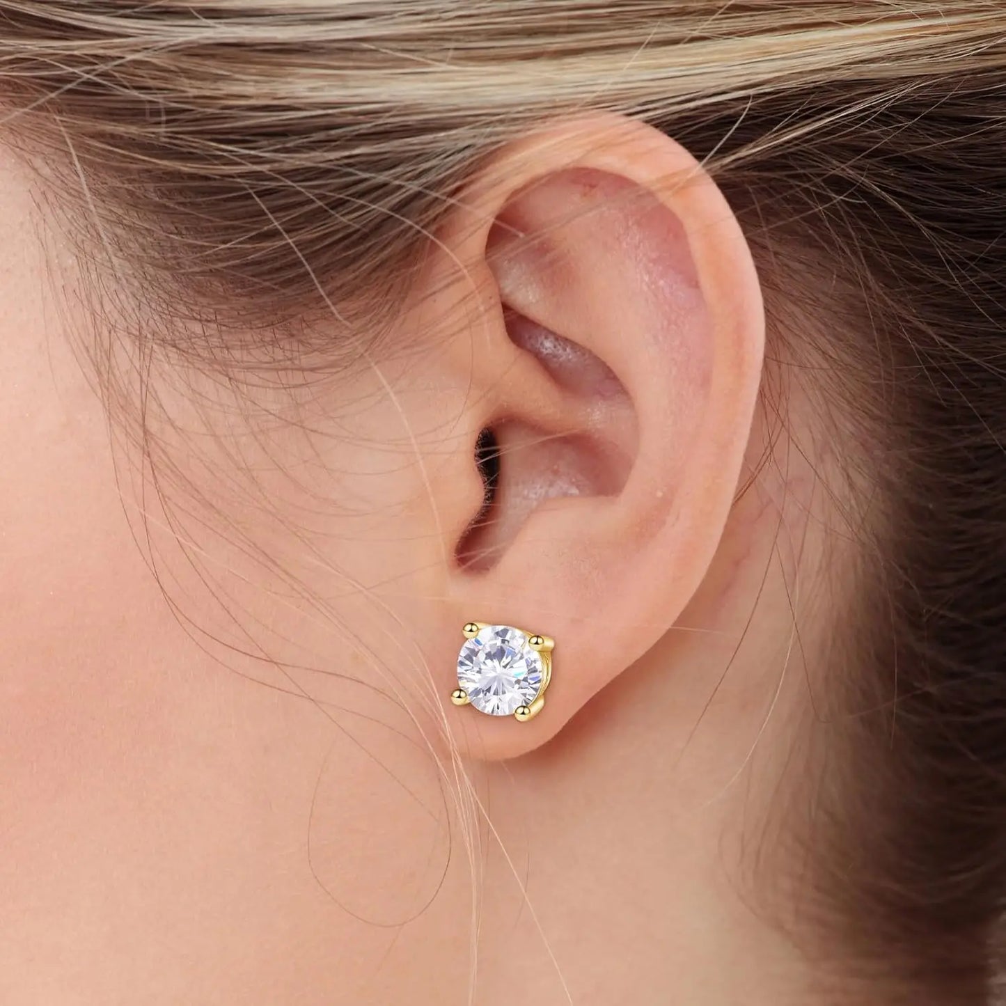 NONECN Moissanite Stud Earrings 925 Sterling Silver Posts