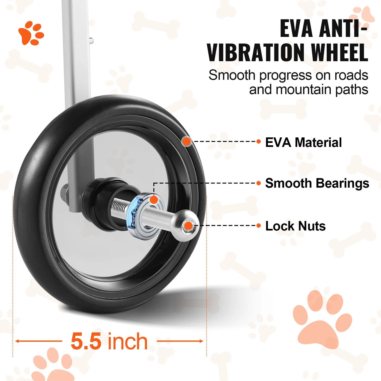 SucceBuy 2 Wheel Dog Wheelchair For Disabled Hind Limbs