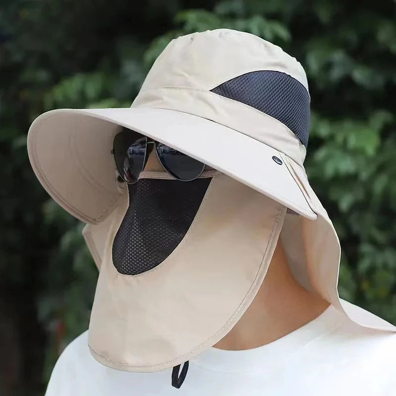 Outdoor UV Protective Fishing Cap For Men Wide Brim Hat