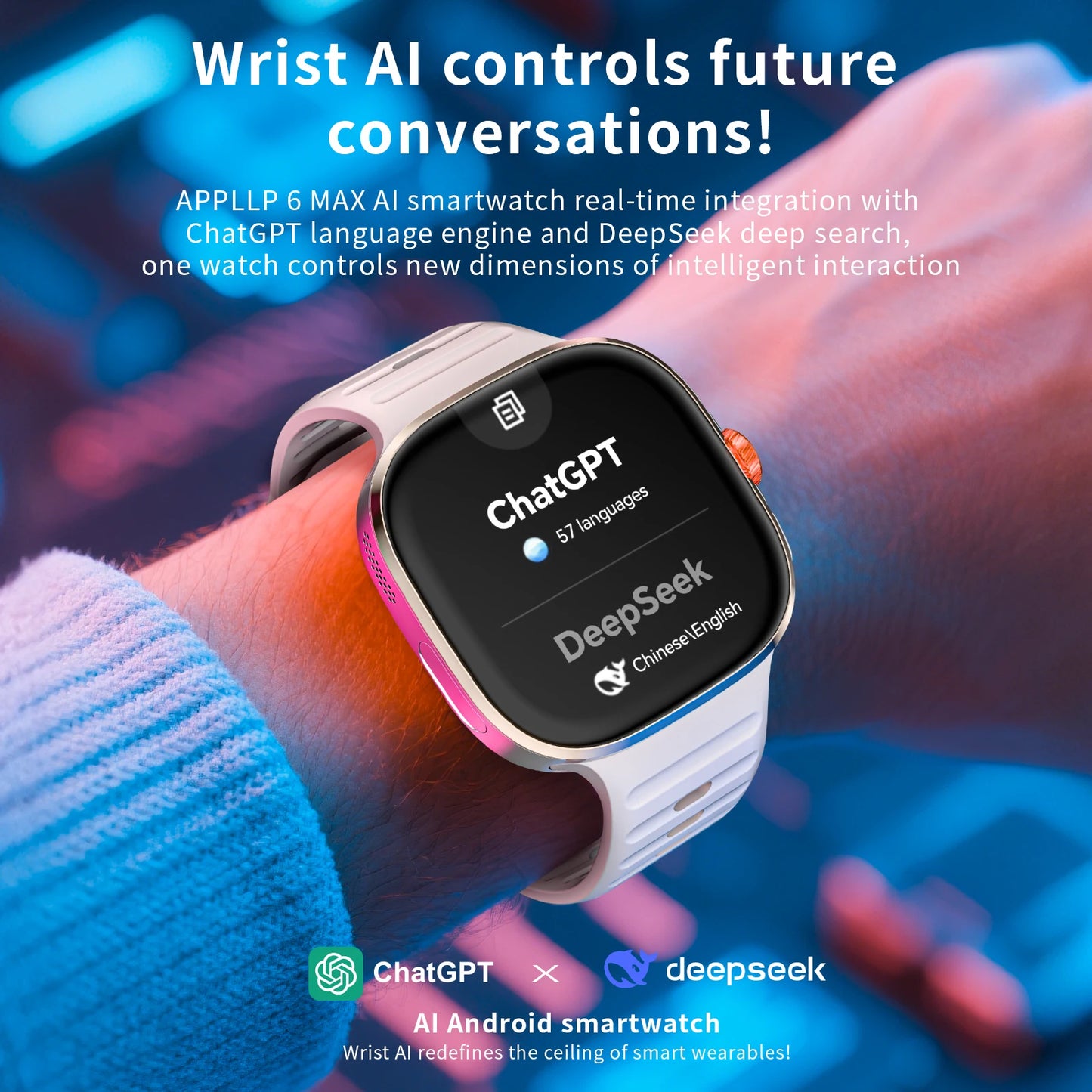 LOKMAT APPLLP 6 MAX Android Smartwatch With AI Translation ChatGPT
