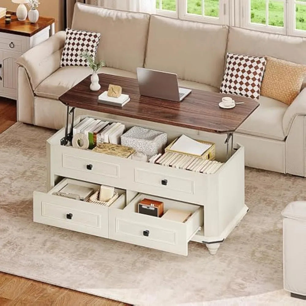 Lift Top Coffee Table With Storage And Hidden Compartment