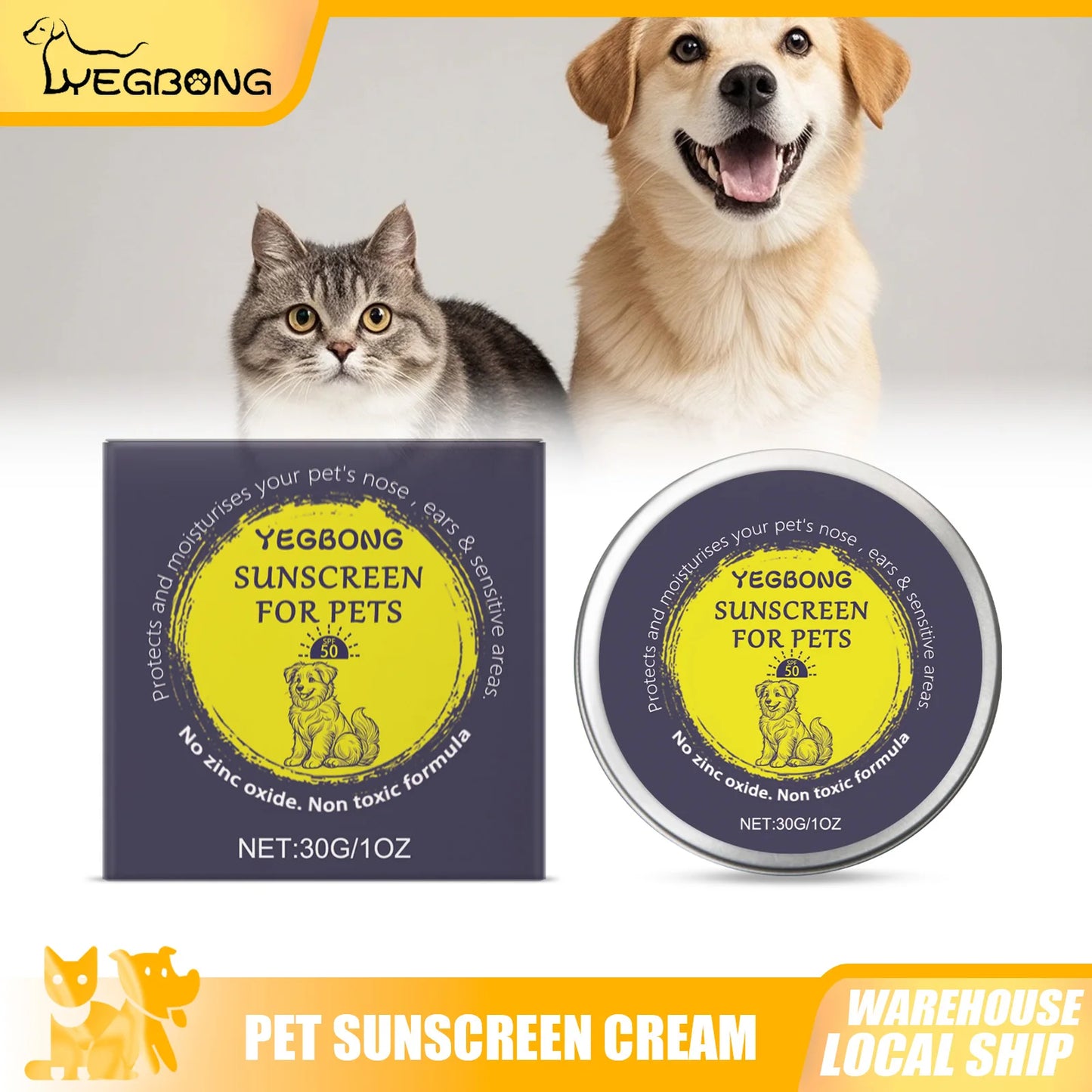 YEGBONG Dog Cat Sunscreen Cream Snout Balm for Pets