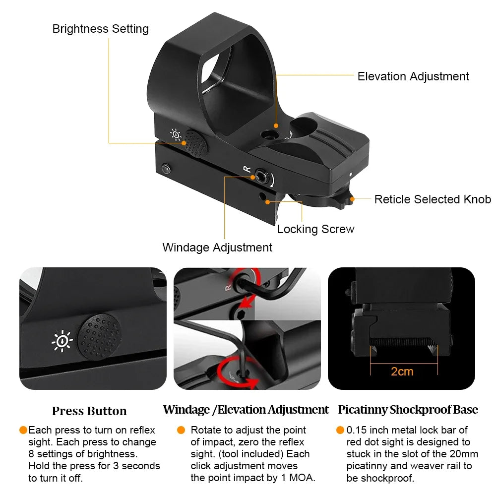 Hign-concerned SRO Mini Red Dot Sight Glock Handgun