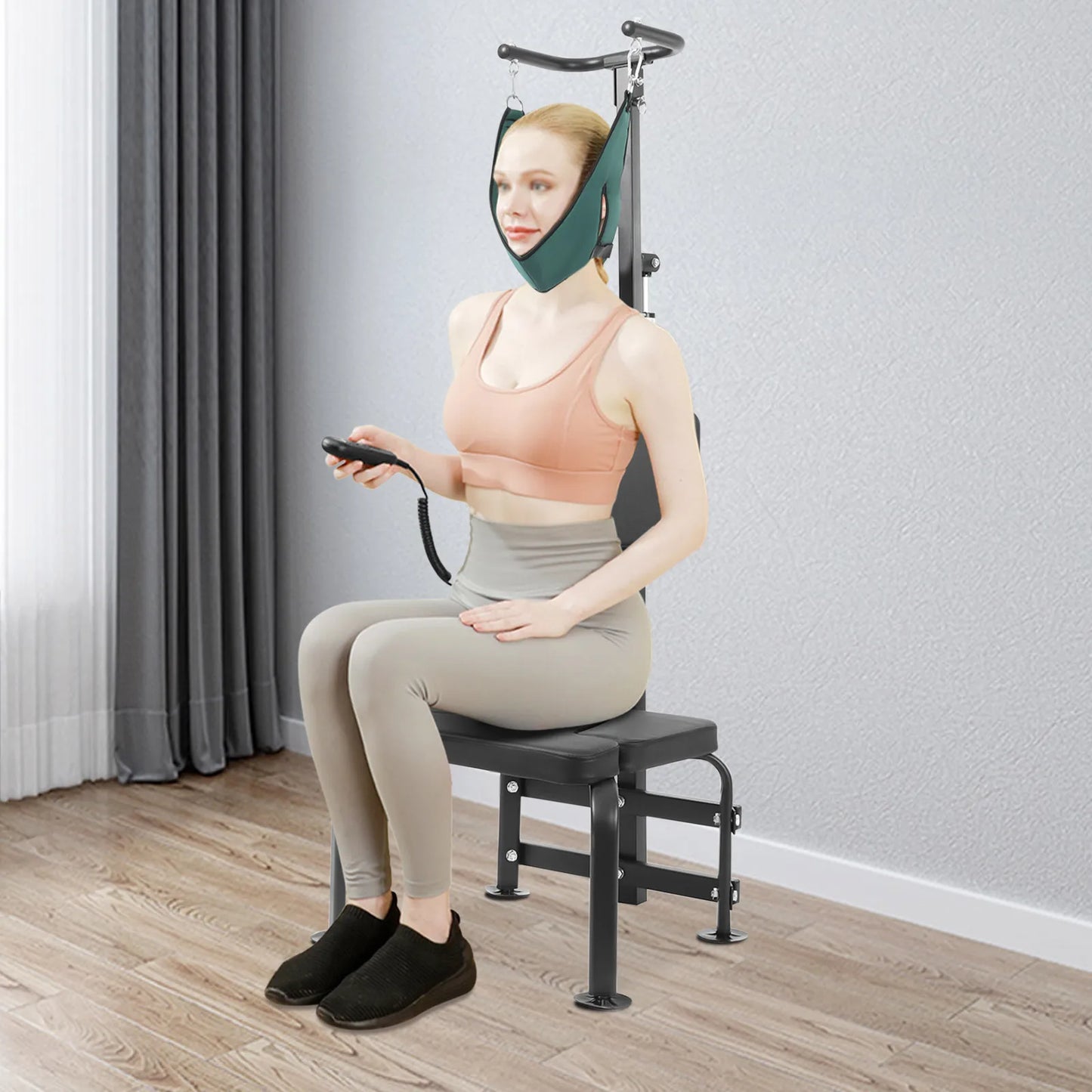 Bymaocar Electric Cervical Traction Device 6000N Neck Stretcher With Remote
