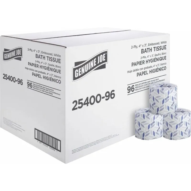 Standard Bath Tissue 2Ply 400 Sheets Roll Embossed 96 Count