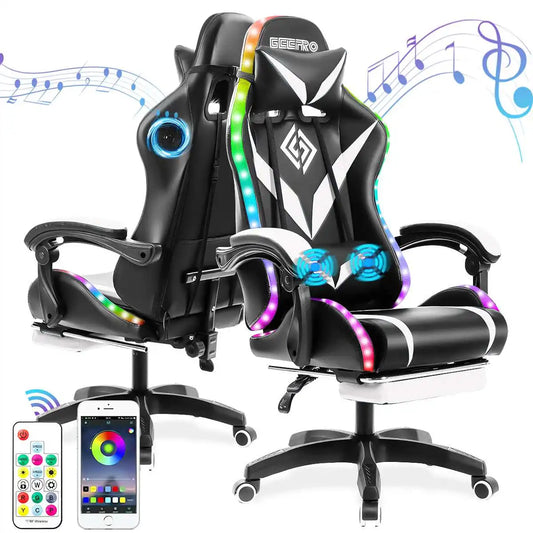 Hommpa Gaming Chair With RGB Light Bluetooth Speaker Ergonomic