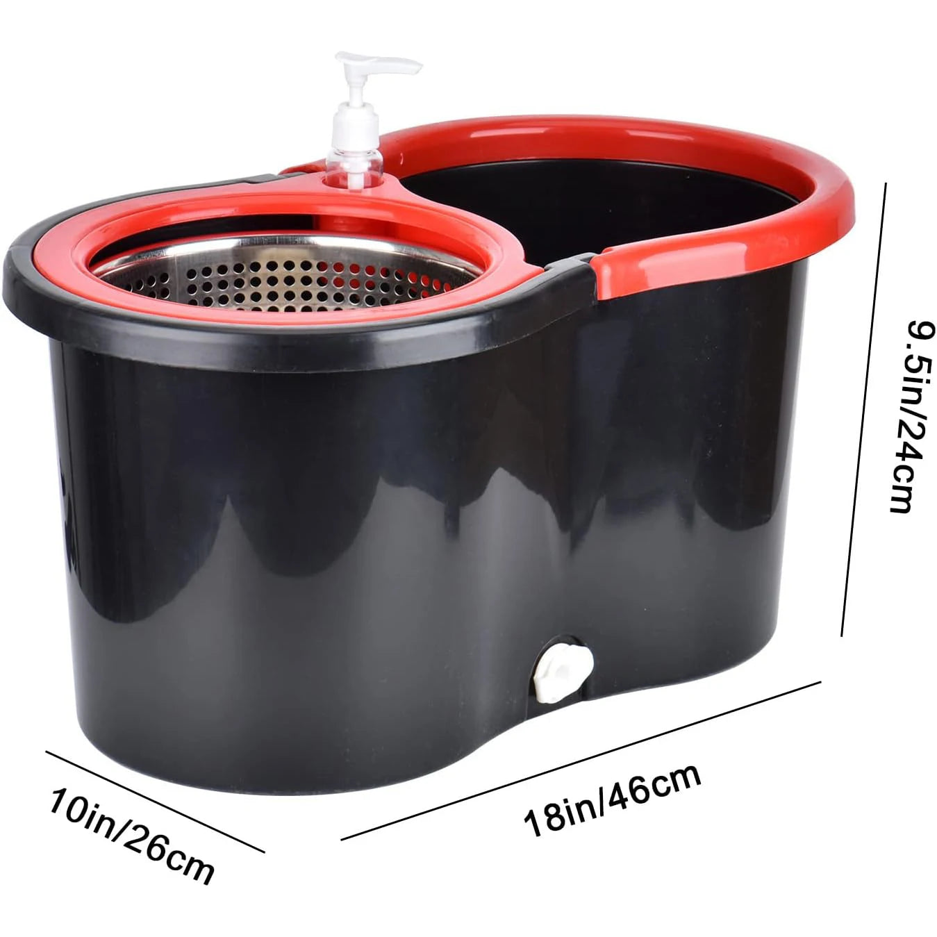 NONECN Spin Mop Bucket Set With Wring System Microfiber Heads