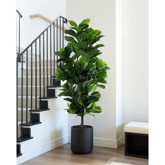 Artificial Fiddle Leaf Fig Tree Indoor Plant Faux Ficus Lyrata For Home Decor Decorative Accent