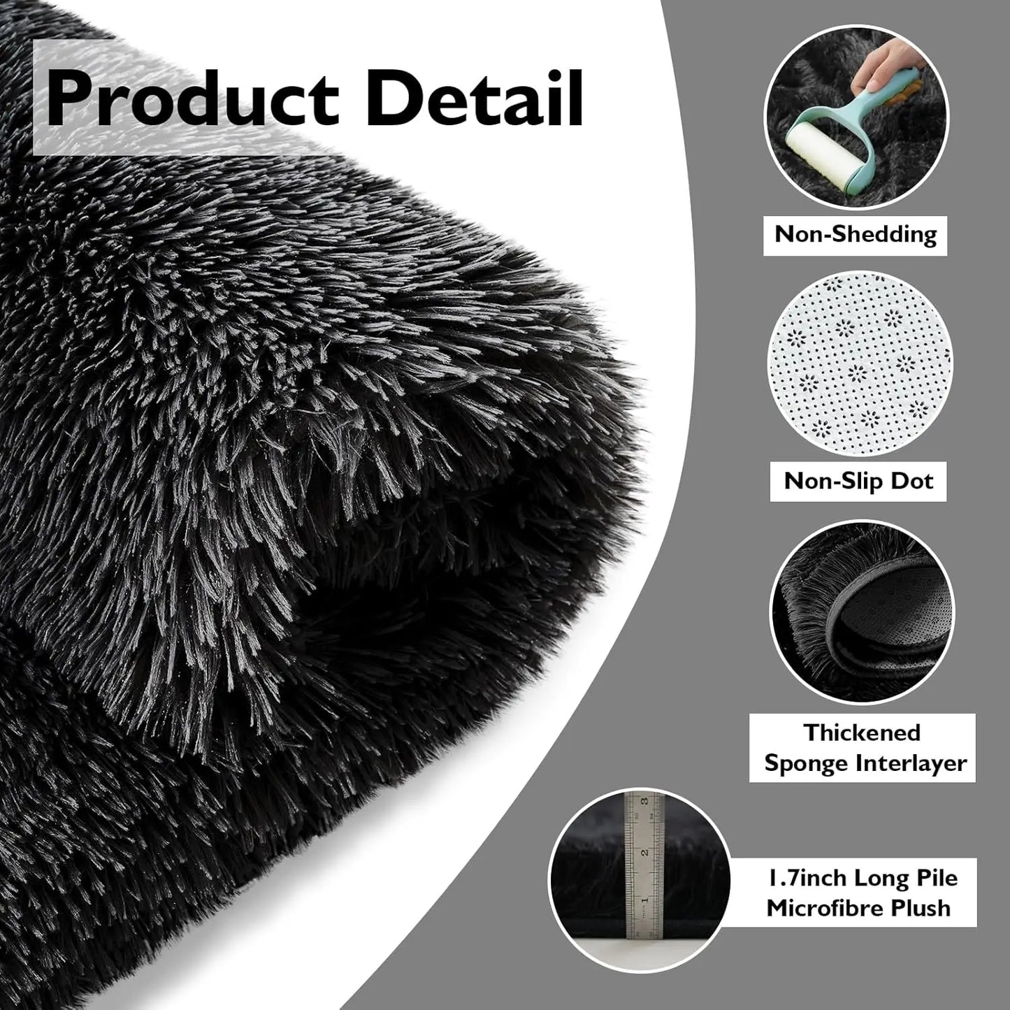Fluffy Shag Area Rug Soft Plush Carpet For Living Room