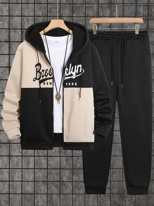 Guangdong 2 Piece Men's Zip Up Hoodie And Sweatpants Set