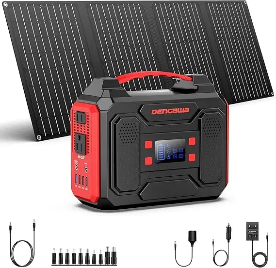 Portable Power Station 300W Generator With Foldable 40W Solar Panel