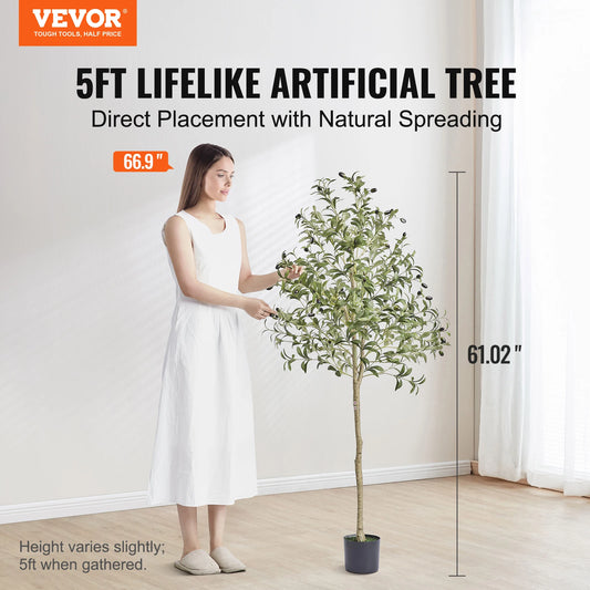 Artificial Olive Tree Faux Plant With Anti Tip Design For Stable Home Decor And Low Maintenance