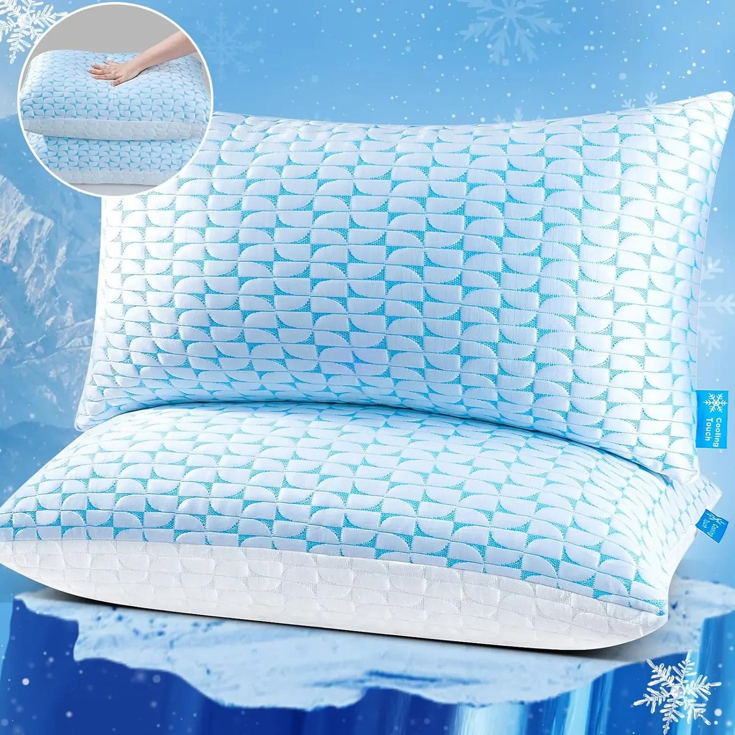 ShreddedMemoryFoamPillows Set2 WithAdjustableCooling ForSideSleepers HypoallergenicDurable NightTimeComfort