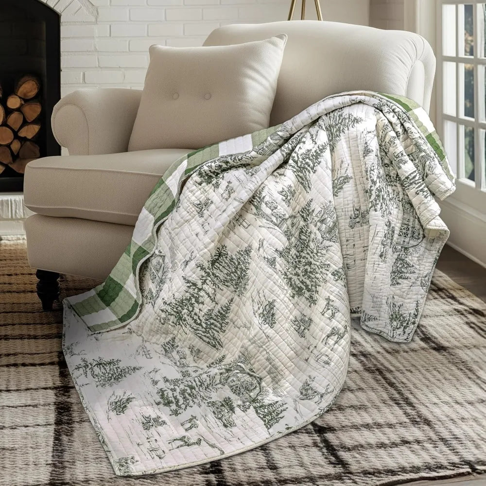 Winter Sleigh Ride Duvet Cover Set With Two Shams Reversible