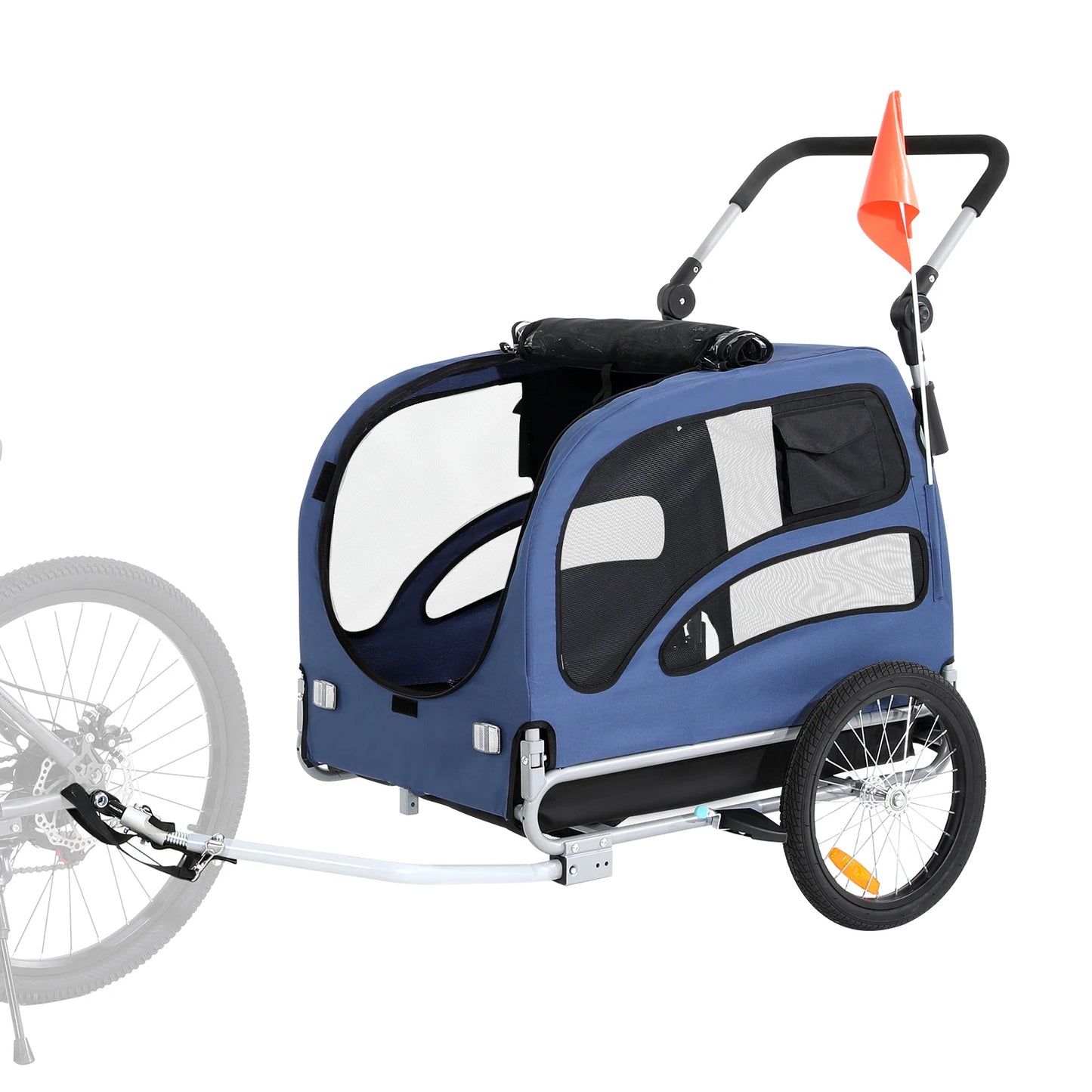 Dog Bike Trailer 2 In 1 Deluxe Pet Travel Stroller