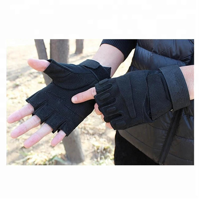 AKINZABOCN Fingerless Tactical Gloves Unisex Fitness Cycling