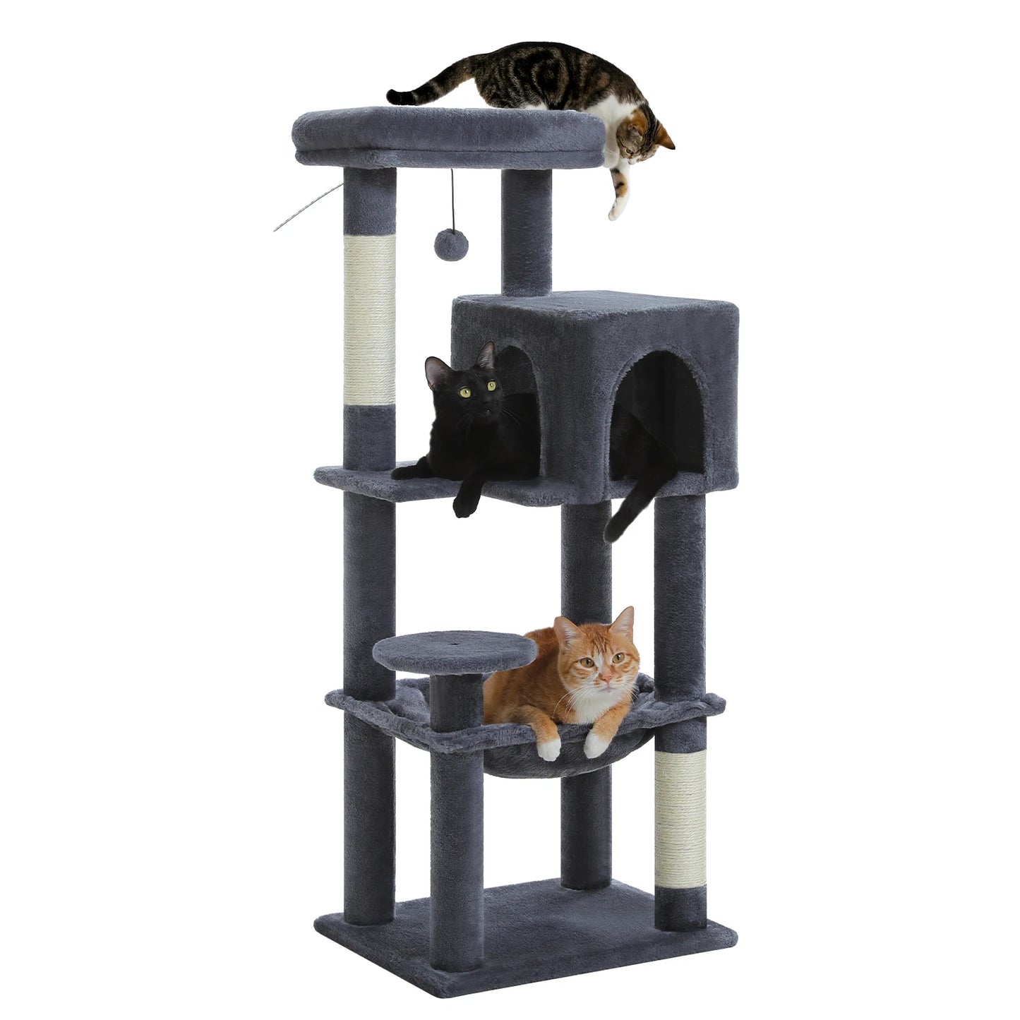 PEQULTICN Multi Level Cat Tree With Scratching Posts And Condo