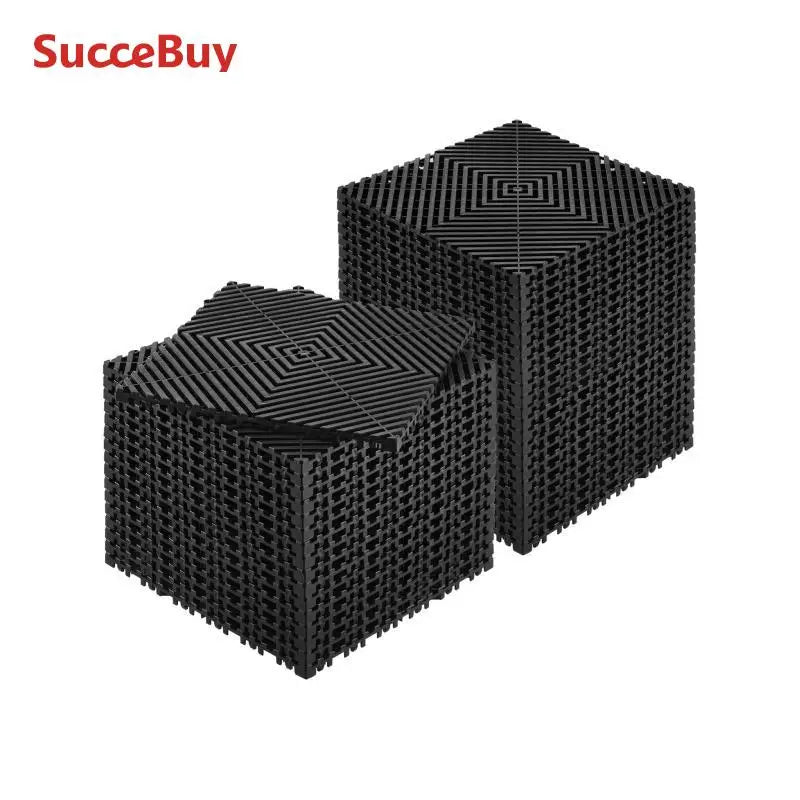 SucceBuy Interlocking Drainage Mat Non Slip PP Floor Tile Shower Mat For Wet Areas