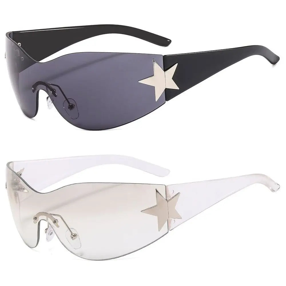 Five Star Eyewear Rimless Y2K Punk Sunglasses Wrap Around