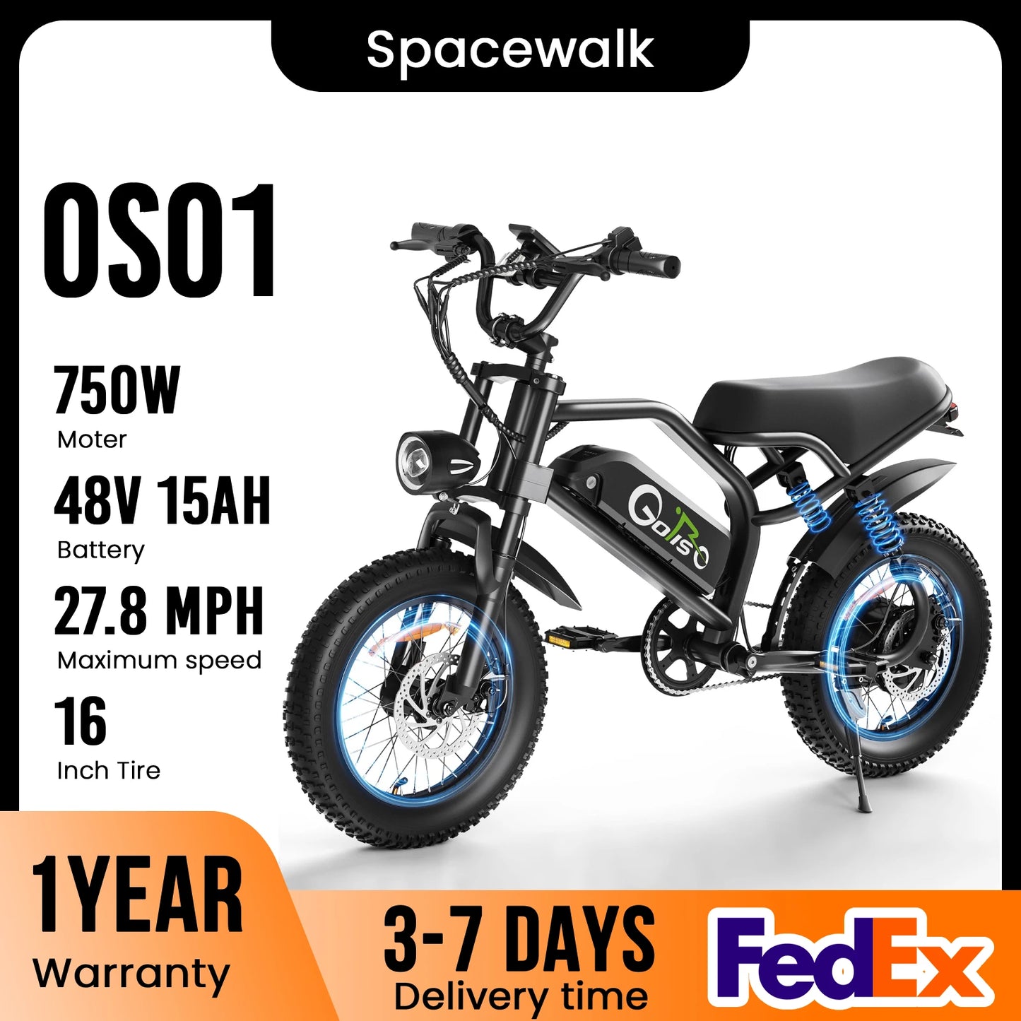 EILLEO SPACEWALK Electric Bike 750W Motor Full Suspension 3 Modes