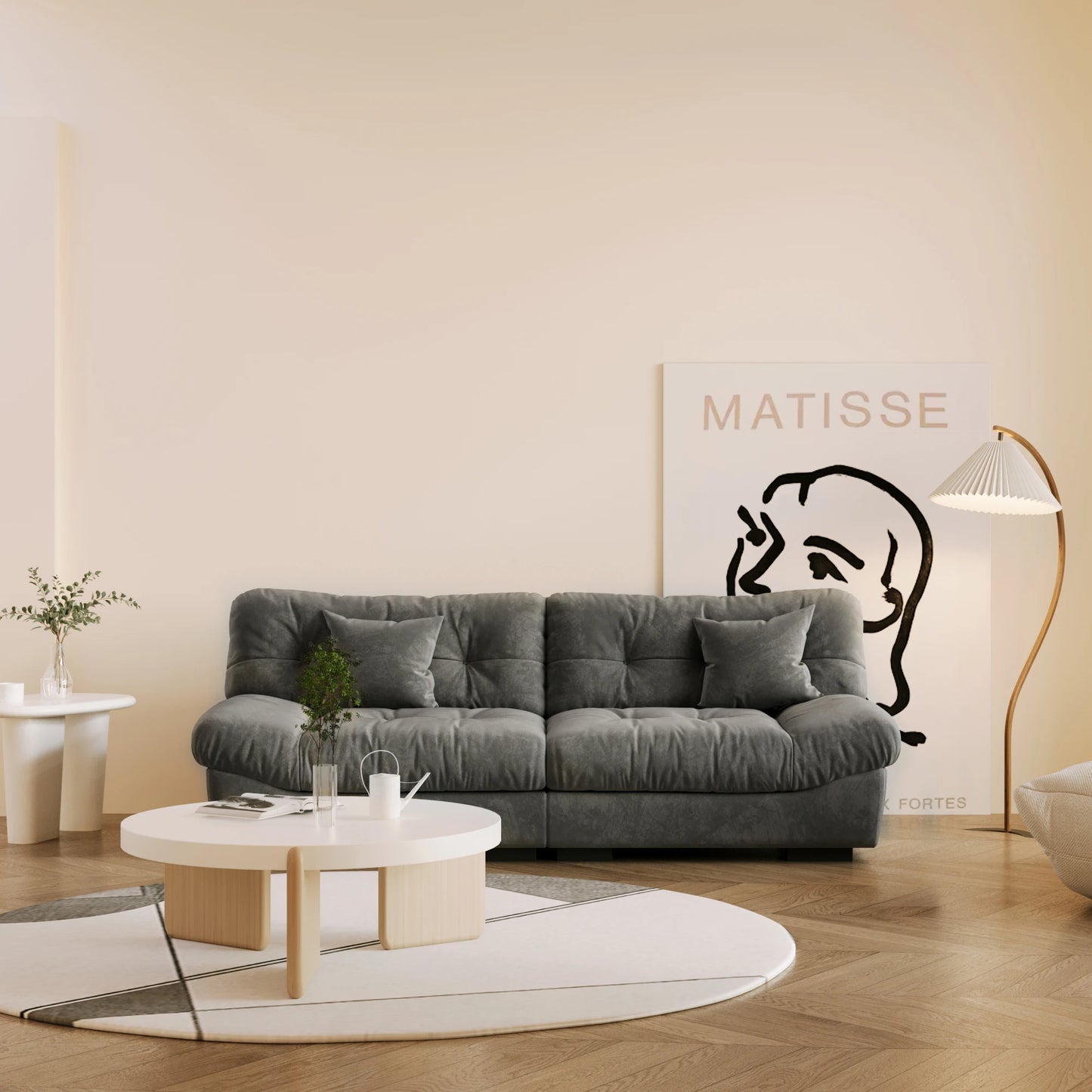 Sdorens FluffyCloudSectionalSofa LuxuriousVelvetFabric Living Room ModernMinimalist Design PlushPillows Comfort Durable
