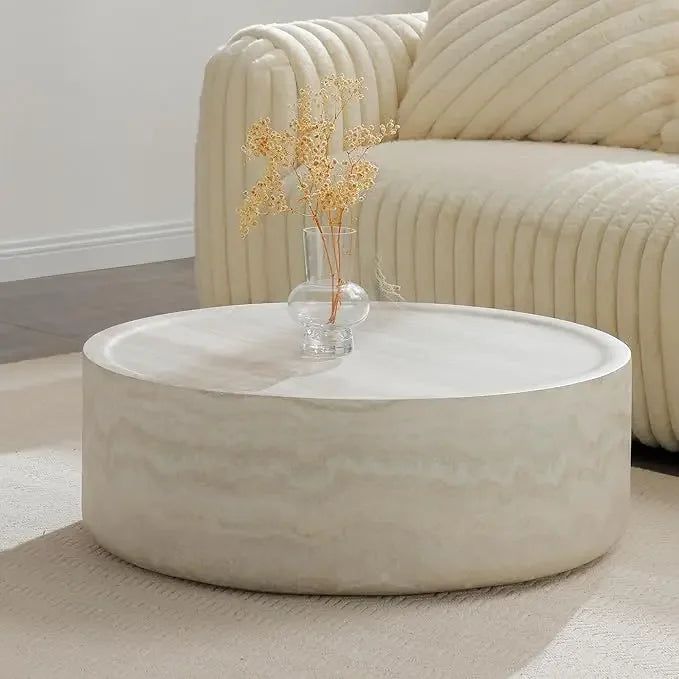 Travertine Patterned Square Coffee Table Modern Minimalist Living Room HiddenStorage