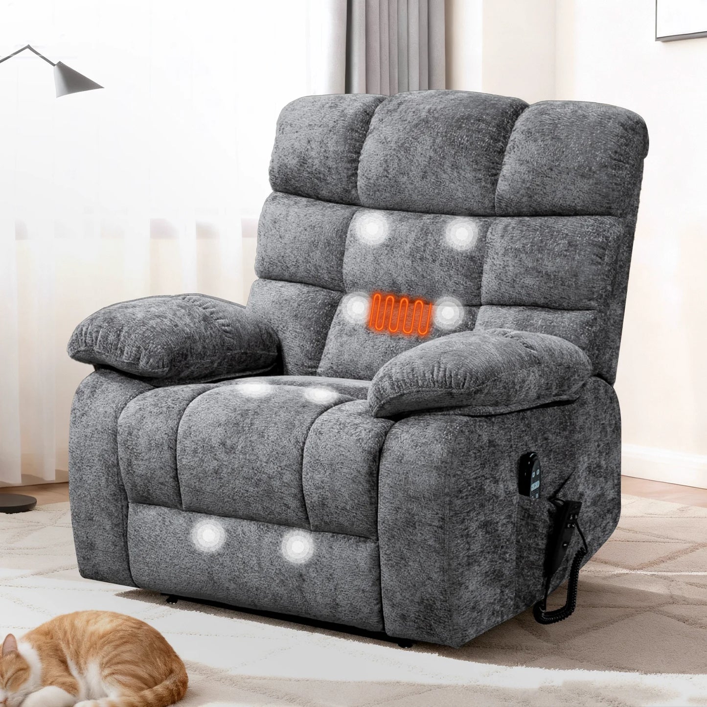 Redlife Heat Massage Power Lift Recliner Chair For Elderly