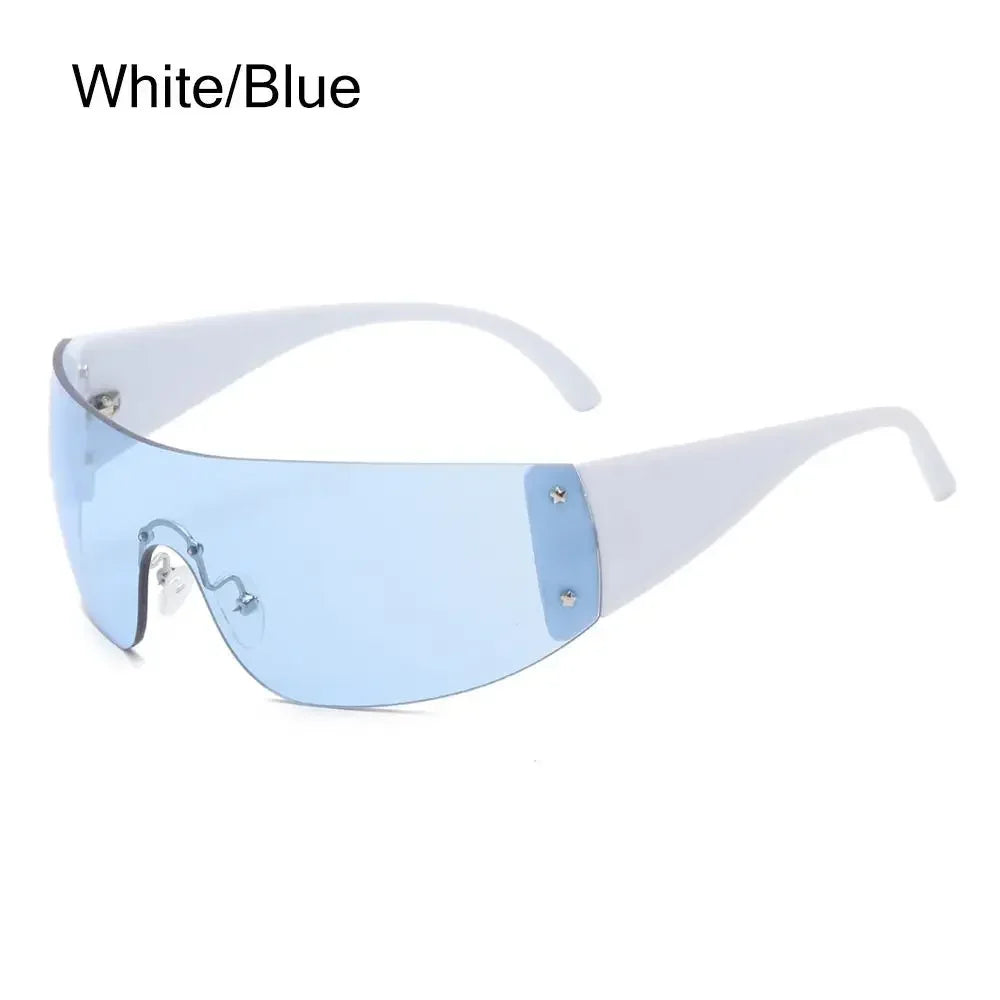 Five Star Eyewear Rimless Y2K Punk Sunglasses Wrap Around