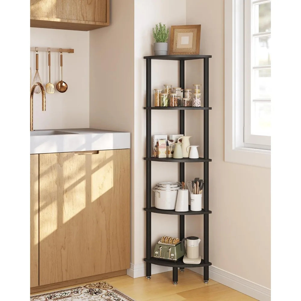 IBUYKEM 5 Tier Corner Shelf Stand Industrial Display Rack
