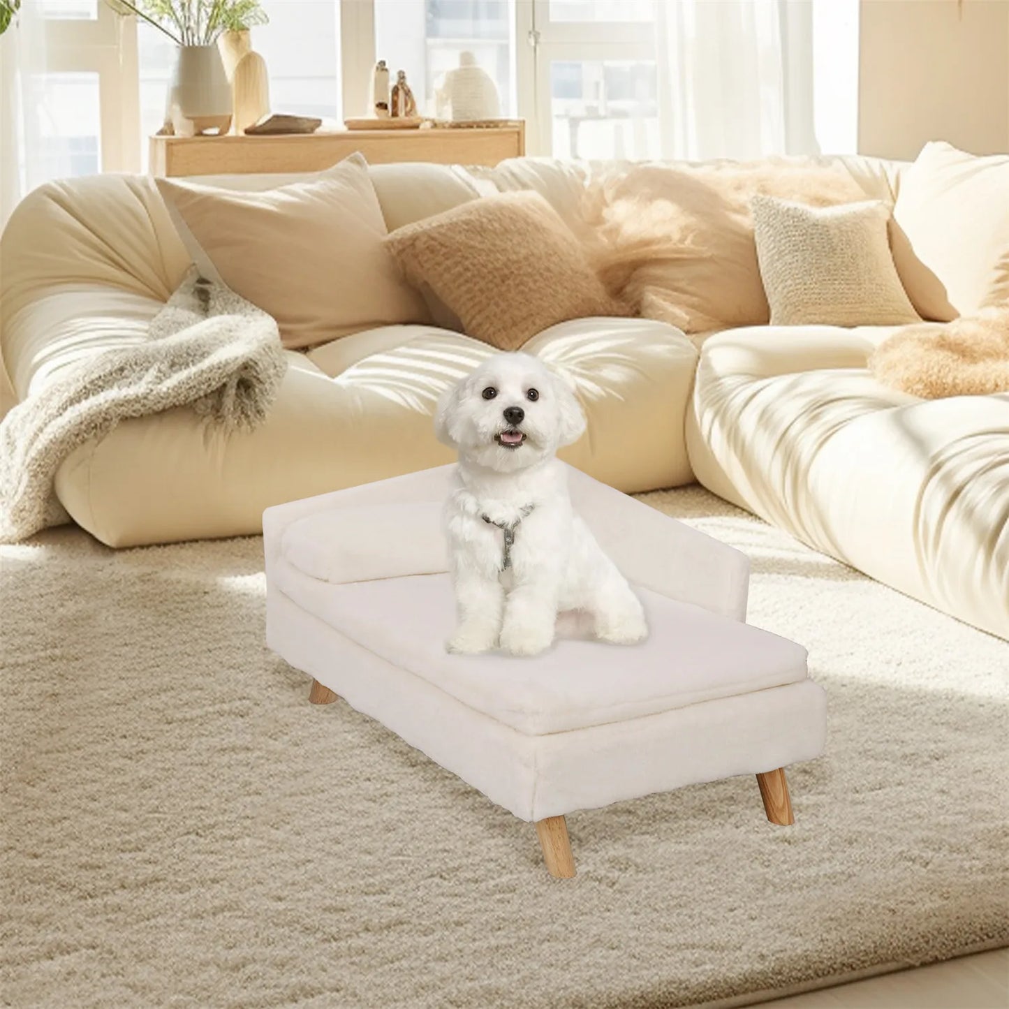 BINGOPAWCN Nordic Elevated Pet Bed With Cozy Waterproof Pad