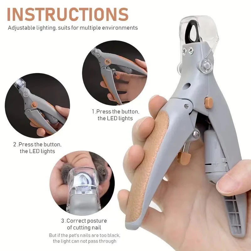 Pet Nail Clippers For Cats And Dogs With LED Light