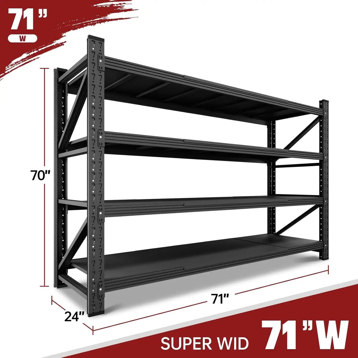 Heavy Duty 5000LBS Garage Shelving Unit Adjustable Metal Industrial