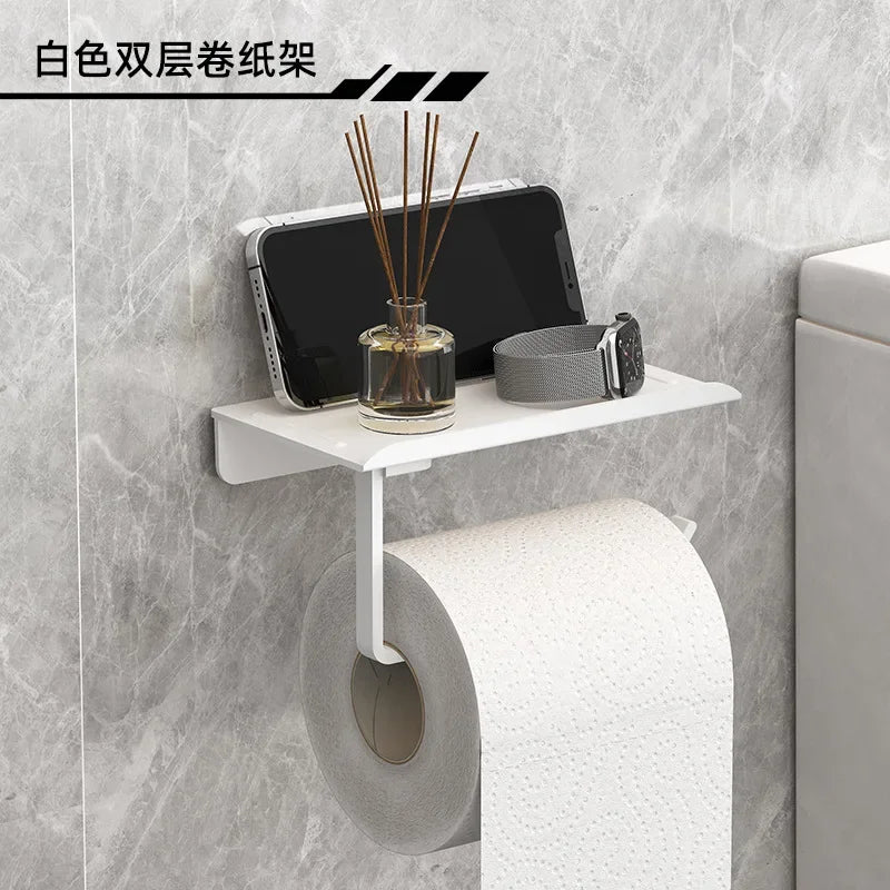 Self Adhesive Toilet Paper Roll Holder For Bathroom Plastic