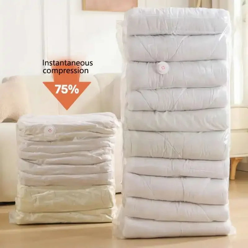 1pc No Need Pump Vacuum Bags Large Plastic Storage Bags for Storing Clothes Blankets Compression Empty Bag Travel Accessories