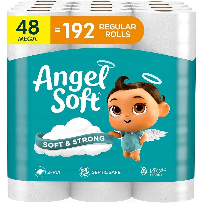 Angel Soft Toilet Paper Mega Rolls 192 Regular Sheets Soft And Strong Toilet Tissue