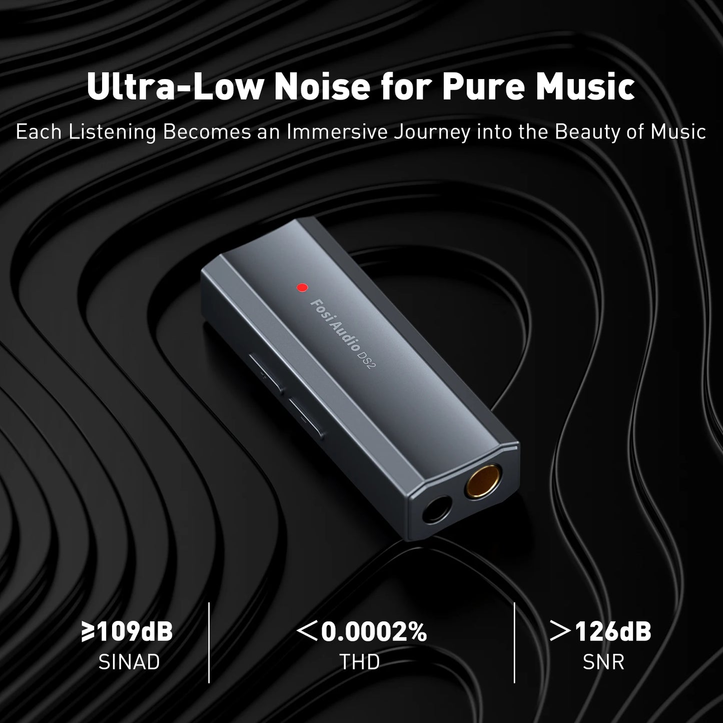 Fosi Audio DS2 Mini USB DAC Dongle Headphone Amplifier DSD Decoder 32Bit 384kHz Balanced 3.5mm 4.4mm