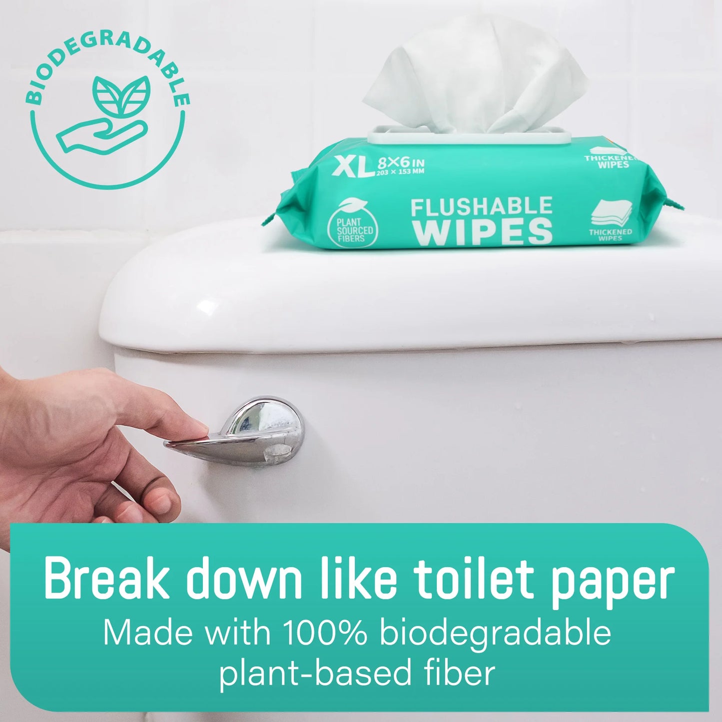 Flushable Wet Wipes 288 Count 6 Packs For Home And Outdoor Use Thickened Formula