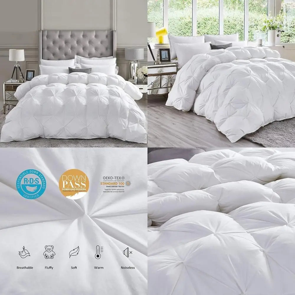 Luxurious Siberian Goose Down Duvet Insert All Season Comforter With 1200 Thread Count Egyptian Cotton