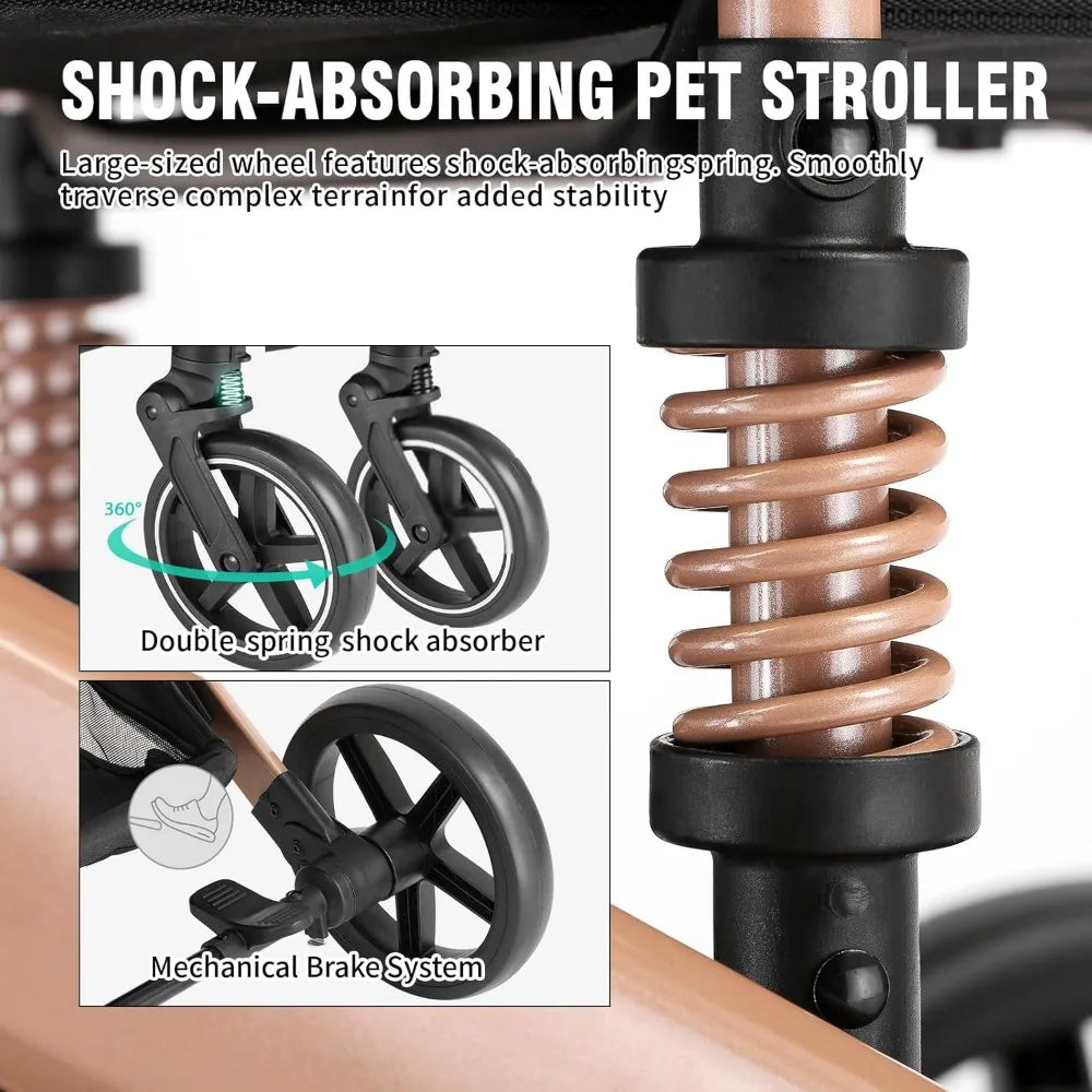 Tificy 4-In-1 Pet Stroller With Detachable Carrier For Travel