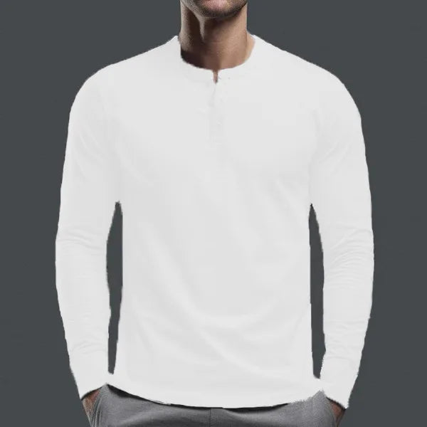 Men's Long Sleeve Knit T Shirt Base Henry Shirt For Spring And Autumn
