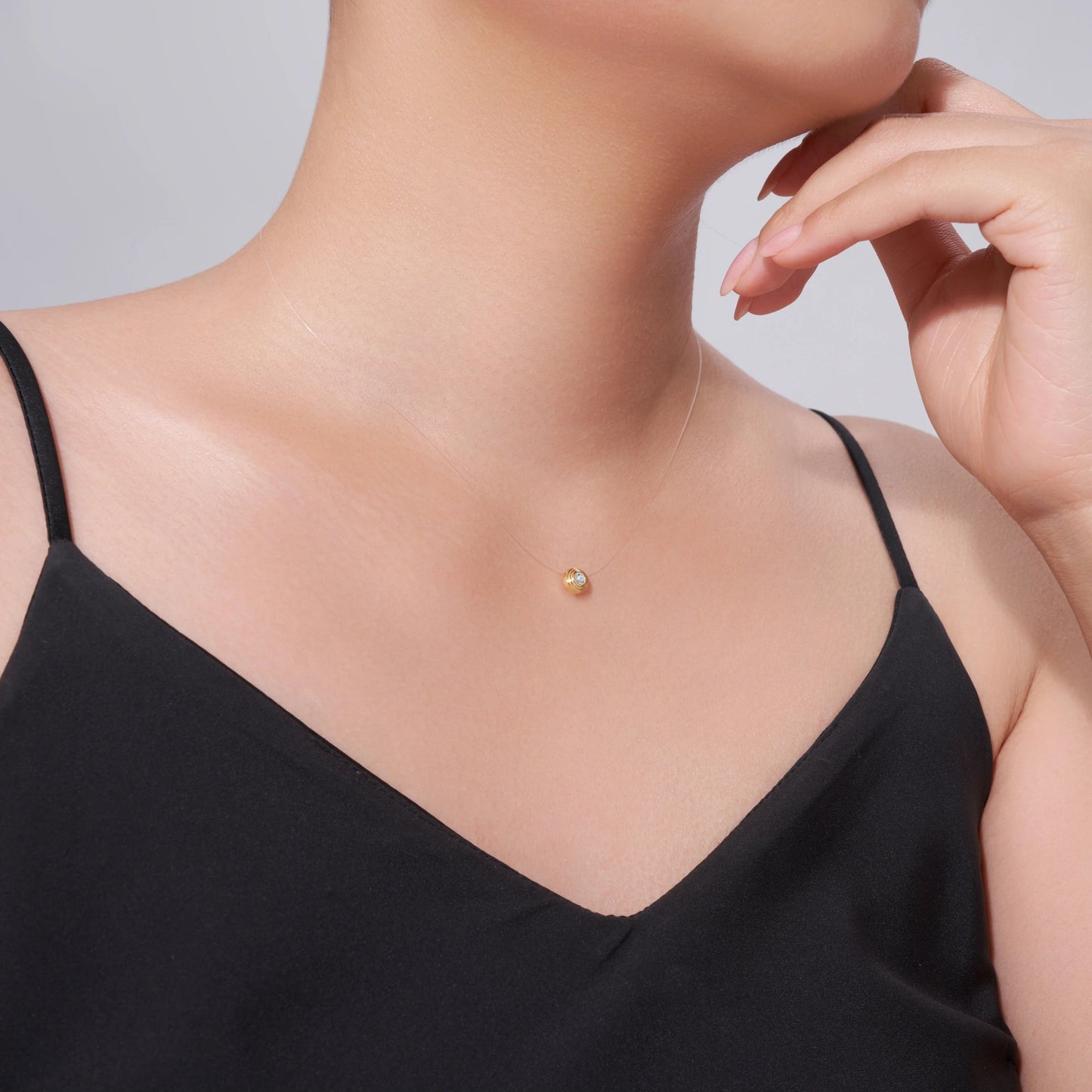 Round Moissanite Necklace 925 Sterling Silver Italian Matte Finish