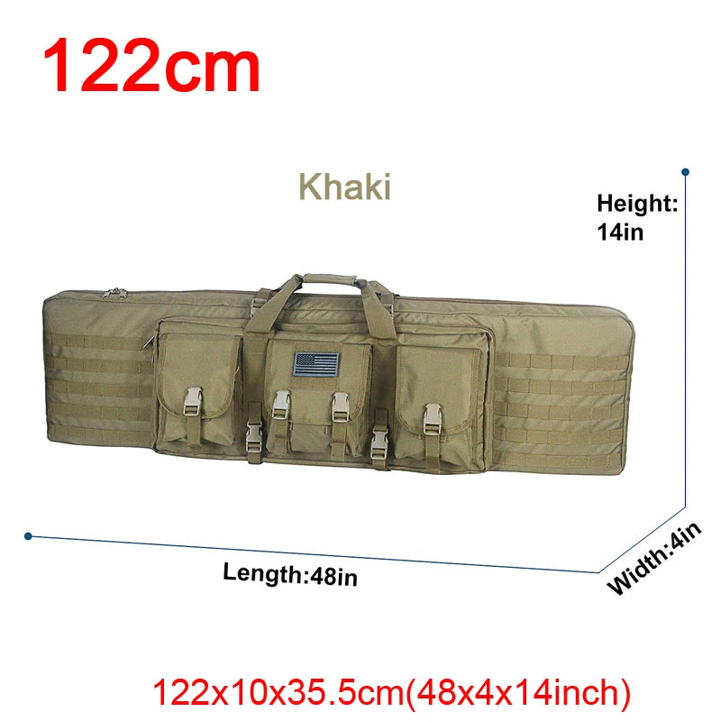 LQARMY Tactical Double Rifle Case With Molle Backpack Gun Bag