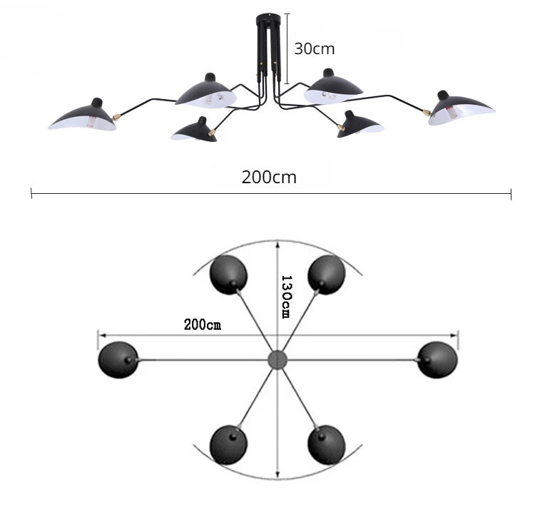 Mouille Nordic Spider Ceiling Lamp LED Iron For Home Decor Modern Living Room Ideas