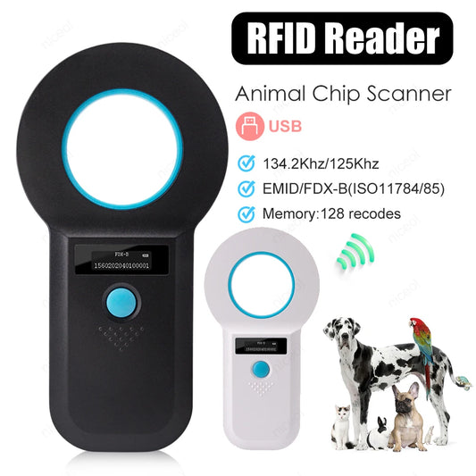 Alloyseed Handheld Animal Microchip Reader With OLED Display EMID