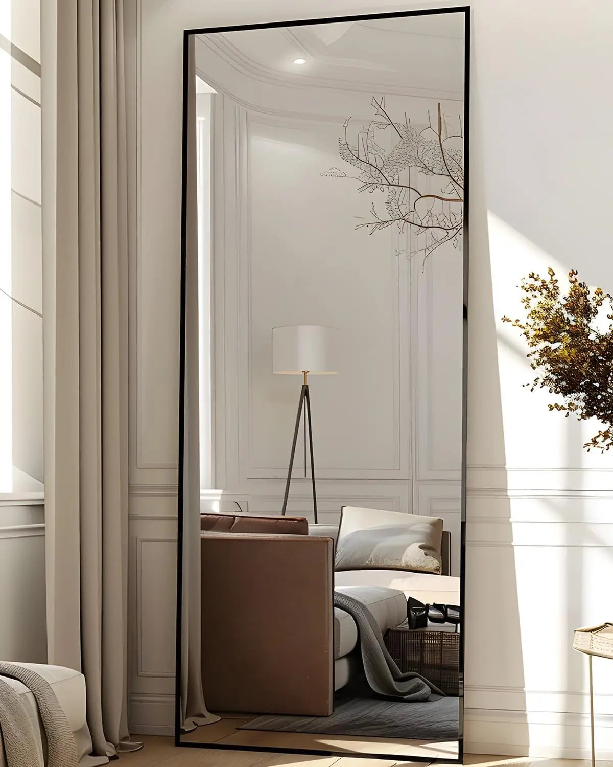 Antok Floor Mirror With Stand For Bedroom Living Room Cloakroom