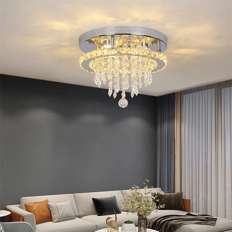 GreeLustr Modern Minimalist Dimmable Crystal LED Chandelier