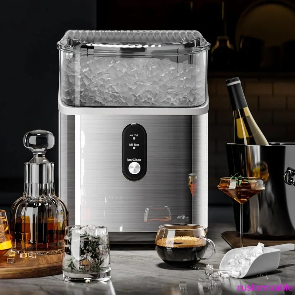 New style Ice Maker Countertop, 35Lbs/24H Portable Table Top Machine with Chewable & Crushed Ice, Self-Cleaning, One-Touch Opera