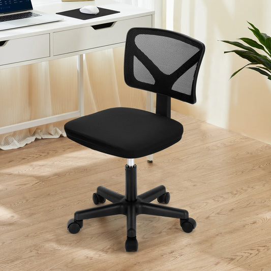 JHK Armless Mesh Office Chair With Lumbar Support 360 Swivel