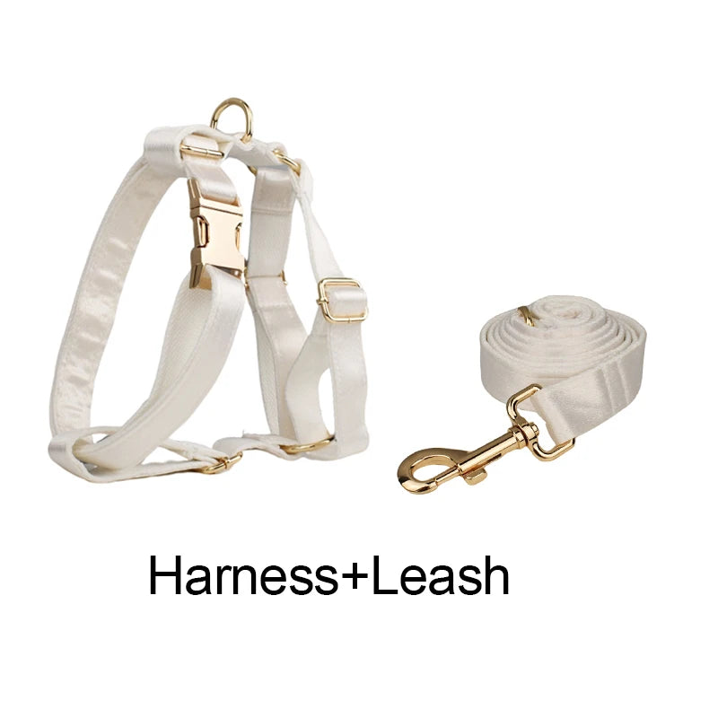 YTYINCN Custom Logo Polyester Dog Collar Leashes Harness Bow Set